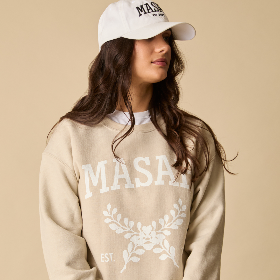 MASAH Collegiate Crewneck - Sand